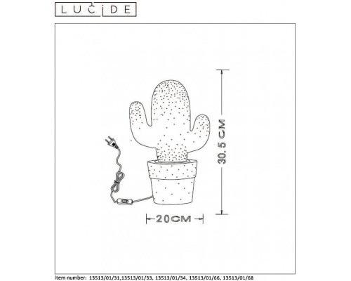 Заказать Детская настольная лампа LUCIDE 13513/01/68| VIVID-LIGHT.RU