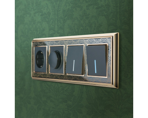 Оформить заказ W1142008/ Электроустановочные изделия - Диммер (черный матовый)| VIVID-LIGHT.RU