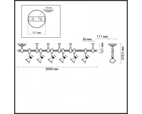 Купить 3805/42TL L-VISION ODL19 255 черный/металл Гибкий трек LED 42W 3180Лм 3000К 3000х111х260 GONZAGO ODEON LIGHT| VIVID-LIGHT.RU