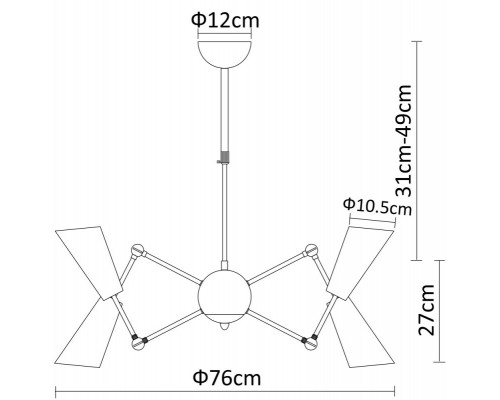 Купить Люстра на штанге Divinare 9988/02 LM-12| VIVID-LIGHT.RU