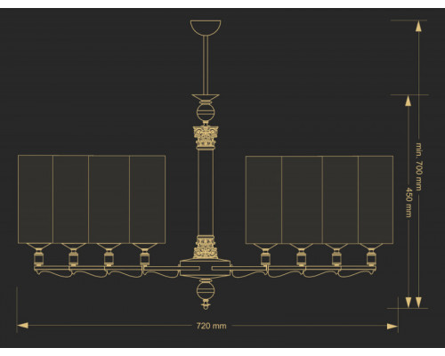 Сделать заказ Люстра на штанге Kutek MER-ZW-8(P)| VIVID-LIGHT.RU