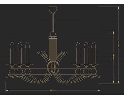Сделать заказ Люстра на штанге Kutek RUT-ZW-6(N)| VIVID-LIGHT.RU