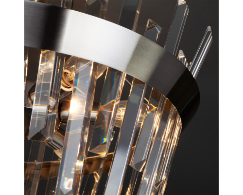 Заказать Люстра на штанге Eurosvet 10111/5 сатин-никель/прозрачный хрусталь Strotskis| VIVID-LIGHT.RU