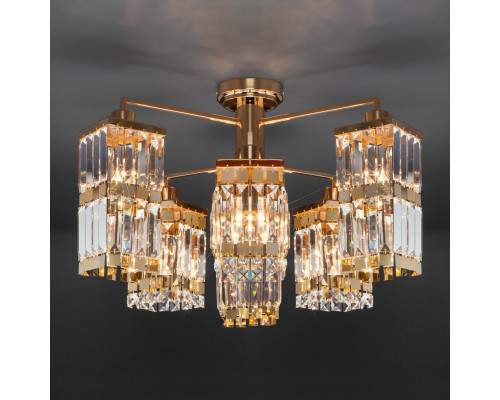 Сделать заказ Люстра на штанге Eurosvet 10100/8 золото/прозрачный хрусталь Strotskis| VIVID-LIGHT.RU