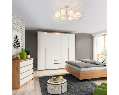 Оформить заказ Люстра на штанге Eurosvet 60093/8 перламутровое золото| VIVID-LIGHT.RU