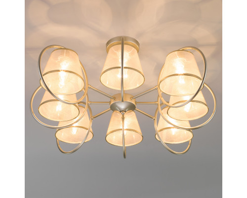Оформить заказ Люстра на штанге Eurosvet 60093/8 перламутровое золото| VIVID-LIGHT.RU