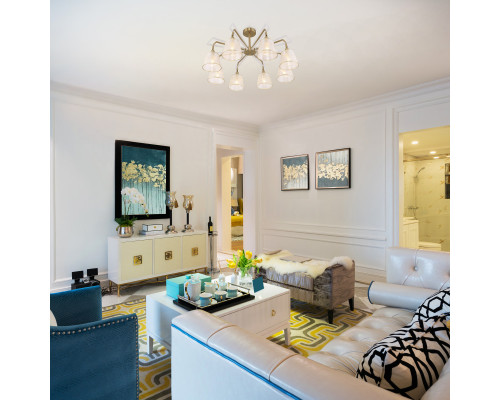 Заказать Люстра на штанге Eurosvet 60082/8 золотая бронза| VIVID-LIGHT.RU