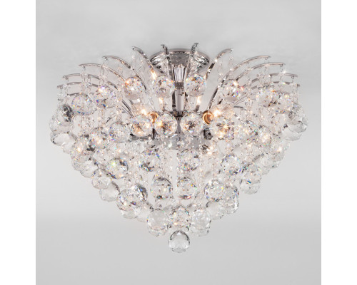 Оформить заказ Люстра на штанге Eurosvet 3299/6 хром/прозрачный хрусталь Strotskis| VIVID-LIGHT.RU