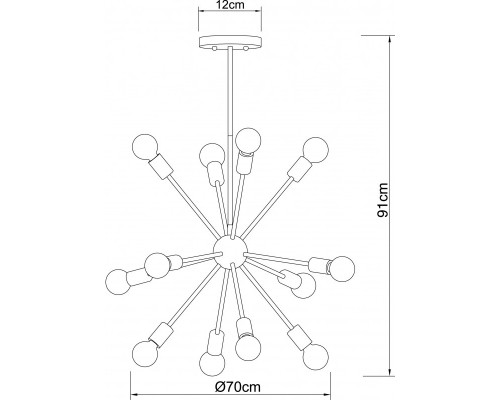 Оформить заказ Люстра на штанге ARTE Lamp A6702PL-12PB| VIVID-LIGHT.RU
