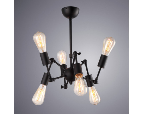 Купить Люстра на штанге ARTE Lamp A9190LM-6BK| VIVID-LIGHT.RU