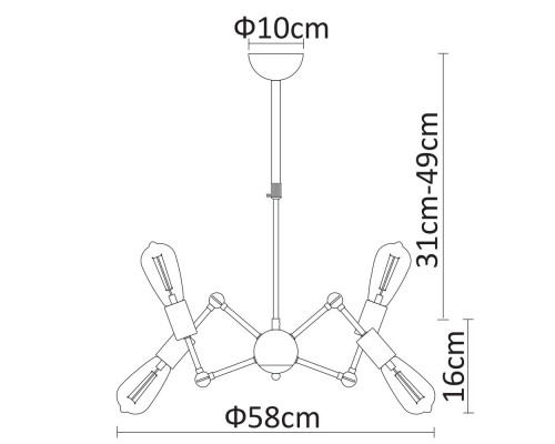 Купить Люстра на штанге ARTE Lamp A9190LM-6BK| VIVID-LIGHT.RU