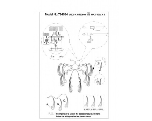 Сделать заказ Люстра на штанге Lightstar 794094| VIVID-LIGHT.RU