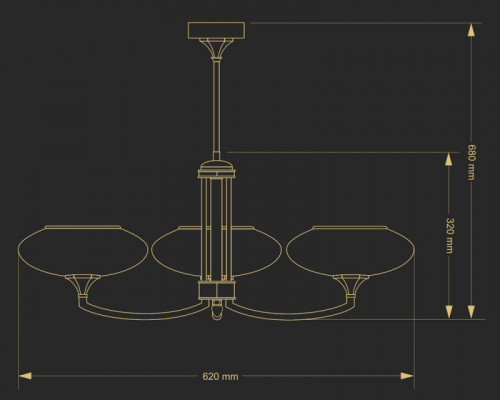 Купить Люстра на штанге Kutek DEC-ZW-3(P)| VIVID-LIGHT.RU