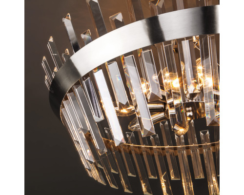 Купить Люстра на штанге Eurosvet 10111/8 сатин-никель / прозрачный хрусталь Strotskis| VIVID-LIGHT.RU