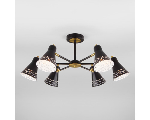 Оформить заказ Люстра на штанге Eurosvet 70100/6 черный| VIVID-LIGHT.RU