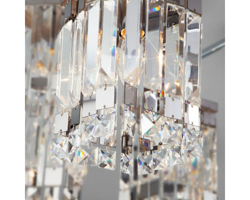 Купить Люстра на штанге Eurosvet 10100/8 хром/прозрачный хрусталь Strotskis| VIVID-LIGHT.RU