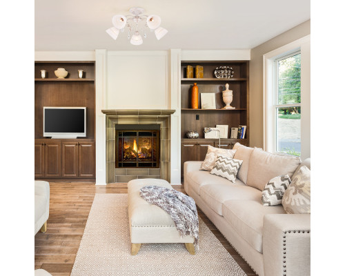 Сделать заказ Люстра на штанге Eurosvet 30156/5 белый с золотом| VIVID-LIGHT.RU