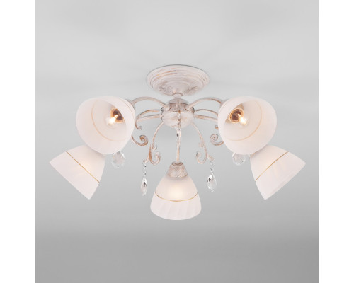 Сделать заказ Люстра на штанге Eurosvet 30156/5 белый с золотом| VIVID-LIGHT.RU