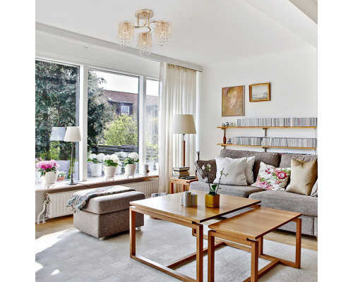 Заказать Люстра на штанге Eurosvet 30137/3 золото| VIVID-LIGHT.RU