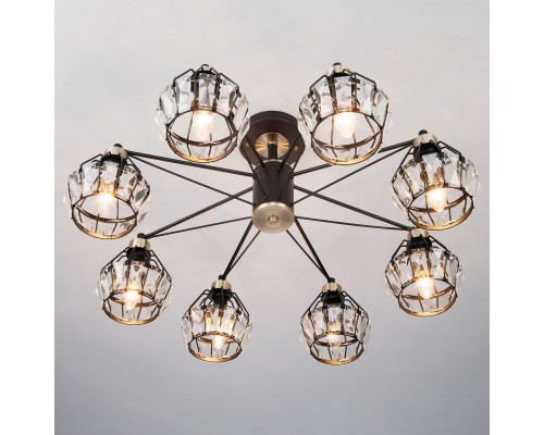 Купить Люстра на штанге Eurosvet 70075/8 черный| VIVID-LIGHT.RU