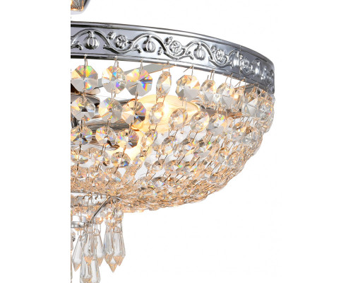 Купить Люстра на штанге Natali Kovaltseva ROCOCO 81407/4C CHROME| VIVID-LIGHT.RU