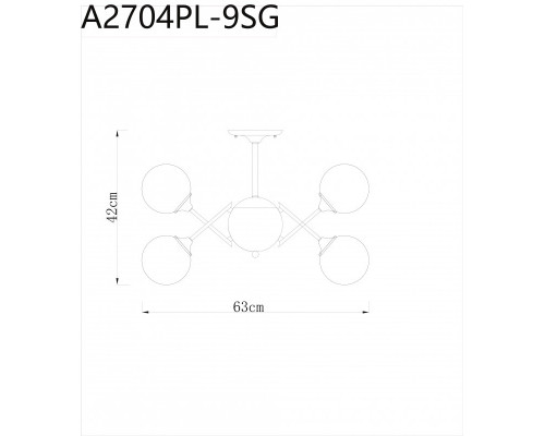 Купить Люстра на штанге ARTE Lamp A2704PL-9SG| VIVID-LIGHT.RU