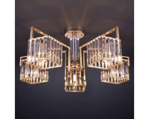 Оформить заказ Люстра на штанге Eurosvet 10117/5 золото/прозрачный хрусталь Strotskis| VIVID-LIGHT.RU