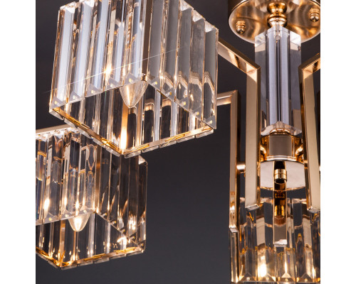 Оформить заказ Люстра на штанге Eurosvet 10117/5 золото/прозрачный хрусталь Strotskis| VIVID-LIGHT.RU