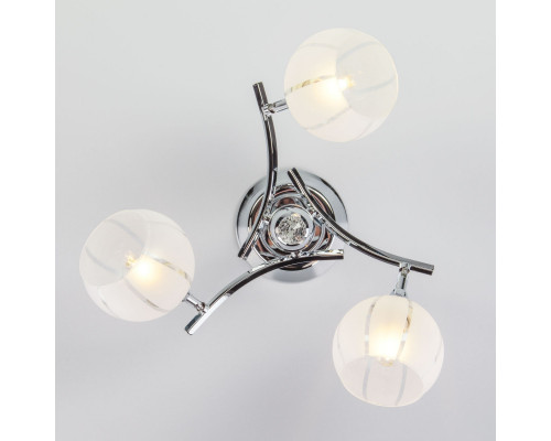 Оформить заказ Люстра на штанге Eurosvet 3353/3 хром/белый| VIVID-LIGHT.RU