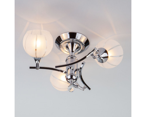 Оформить заказ Люстра на штанге Eurosvet 3353/3 хром/белый| VIVID-LIGHT.RU