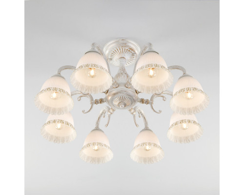 Оформить заказ Люстра на штанге Eurosvet 60107/8 белый с золотом| VIVID-LIGHT.RU