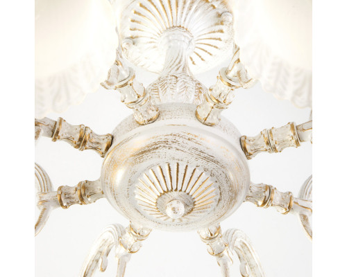 Оформить заказ Люстра на штанге Eurosvet 60107/8 белый с золотом| VIVID-LIGHT.RU