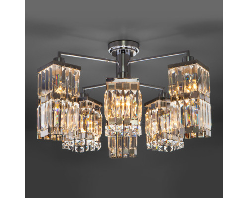 Оформить заказ Люстра на штанге Eurosvet 10100/6 хром/прозрачный хрусталь Strotskis| VIVID-LIGHT.RU