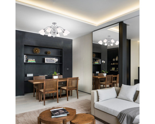 Купить Люстра на штанге Eurosvet 30149/8 хром| VIVID-LIGHT.RU