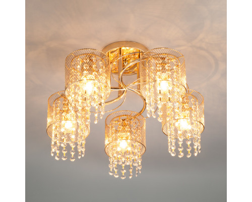 Заказать Люстра на штанге Eurosvet 30137/5 золото| VIVID-LIGHT.RU