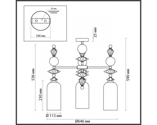 Сделать заказ Люстра на штанге Odeon Light 4893/3C| VIVID-LIGHT.RU