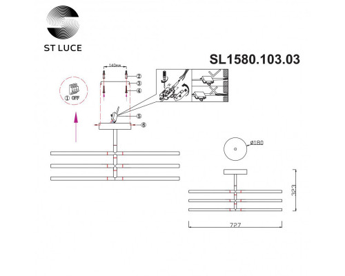 Сделать заказ Люстра на штанге ST-Luce SL1580.103.03| VIVID-LIGHT.RU
