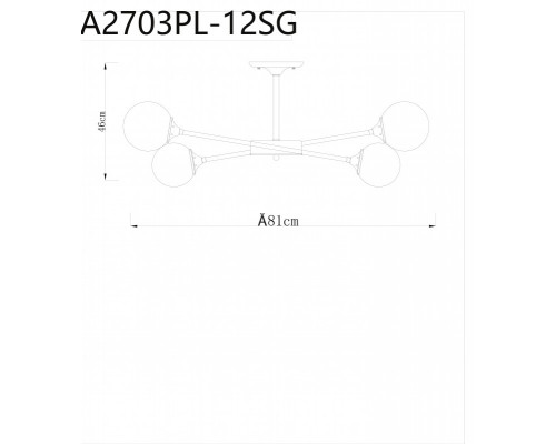 Оформить заказ Люстра на штанге ARTE Lamp A2703PL-12SG| VIVID-LIGHT.RU
