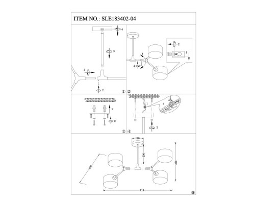 Сделать заказ Люстра на штанге Evoluce SLE183402-04| VIVID-LIGHT.RU