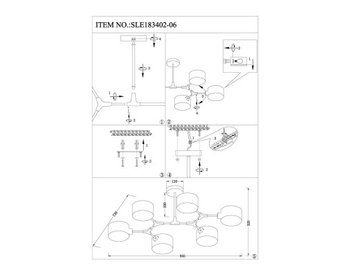 Купить Люстра на штанге Evoluce SLE183402-06| VIVID-LIGHT.RU