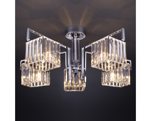 Сделать заказ Люстра на штанге Eurosvet 10117/5 хром/прозрачный хрусталь Strotskis| VIVID-LIGHT.RU