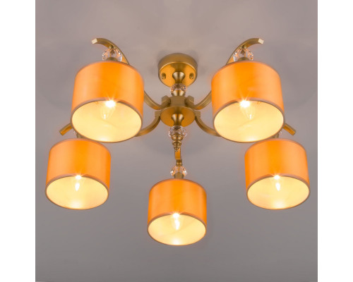 Купить Люстра на штанге Eurosvet 60070/5 перламутровое золото| VIVID-LIGHT.RU