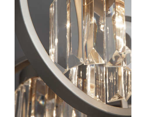 Купить Люстра на штанге Eurosvet 10095/8 сатин-никель/прозрачный хрусталь Strotskis| VIVID-LIGHT.RU