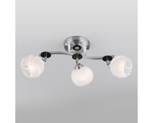 Сделать заказ Люстра на штанге Eurosvet 9643/3 алюминий/белый| VIVID-LIGHT.RU