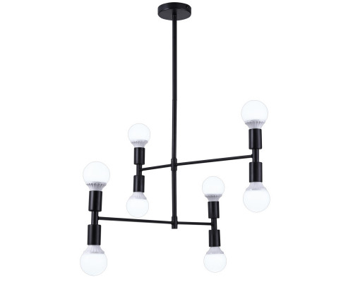 Оформить заказ Люстра на штанге Natali Kovaltseva LOFT LUX 75129/8C BLACK| VIVID-LIGHT.RU