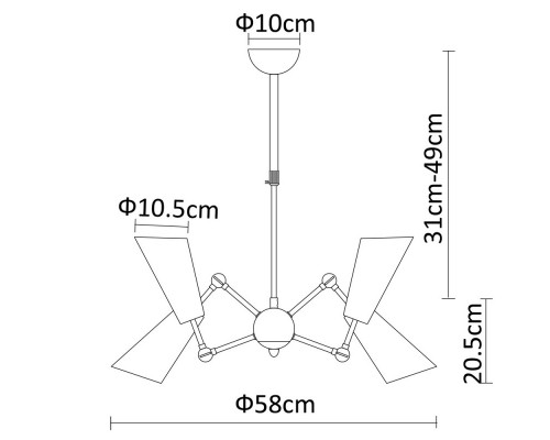 Купить Люстра на штанге Divinare 9988/02 LM-6| VIVID-LIGHT.RU