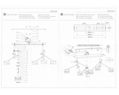 Заказать Люстра на штанге DeMarkt 725010306| VIVID-LIGHT.RU