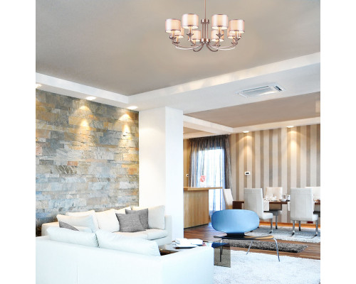 Оформить заказ Люстра на штанге Eurosvet 60067/8 сатин-никель| VIVID-LIGHT.RU