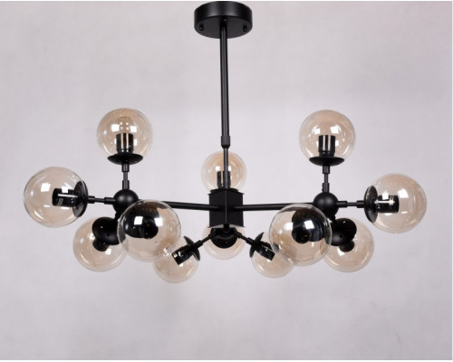 Оформить заказ Люстра на штанге Lumina Deco LDP 160-12 BK| VIVID-LIGHT.RU