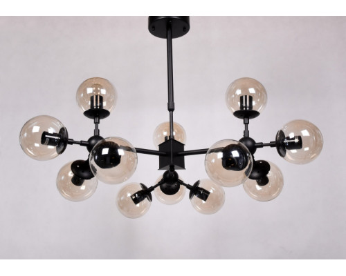 Оформить заказ Люстра на штанге Lumina Deco LDP 160-12 BK| VIVID-LIGHT.RU